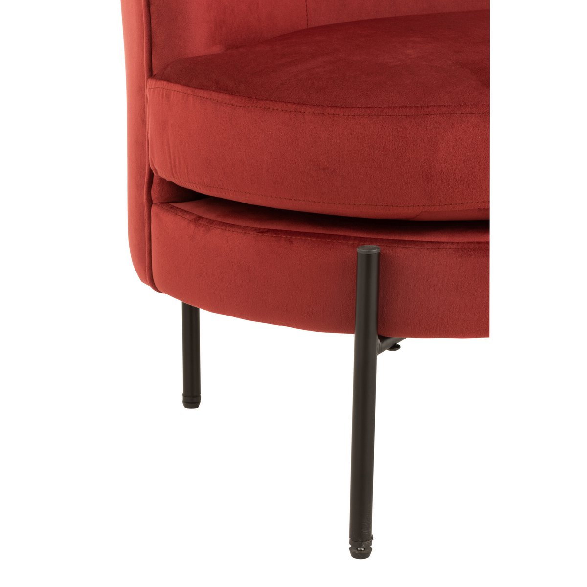 J-Line Lounge Chair Ronde Textile/Métal Pierre Rouge