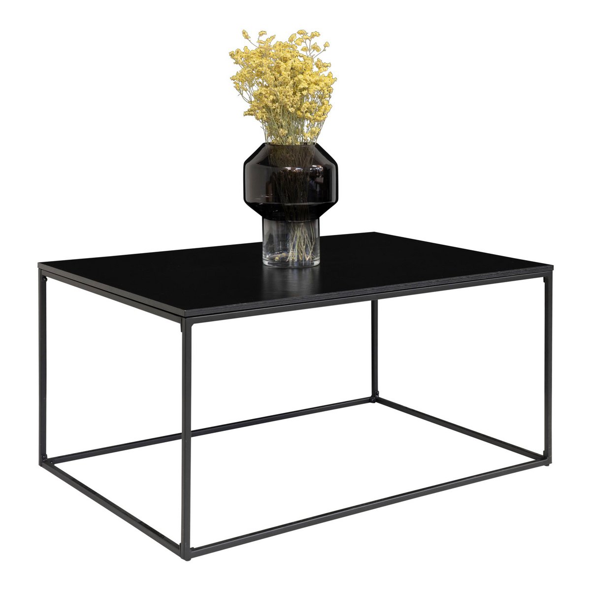 Table basse Vita - noir, acier, 60x90x45cm