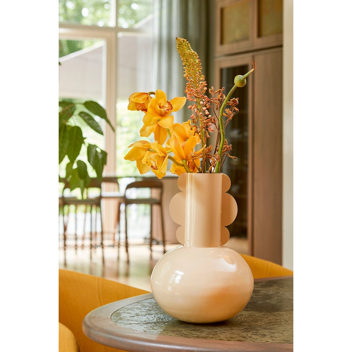 Vase Boyd - H36 x Ø25 cm - Métal - Beige