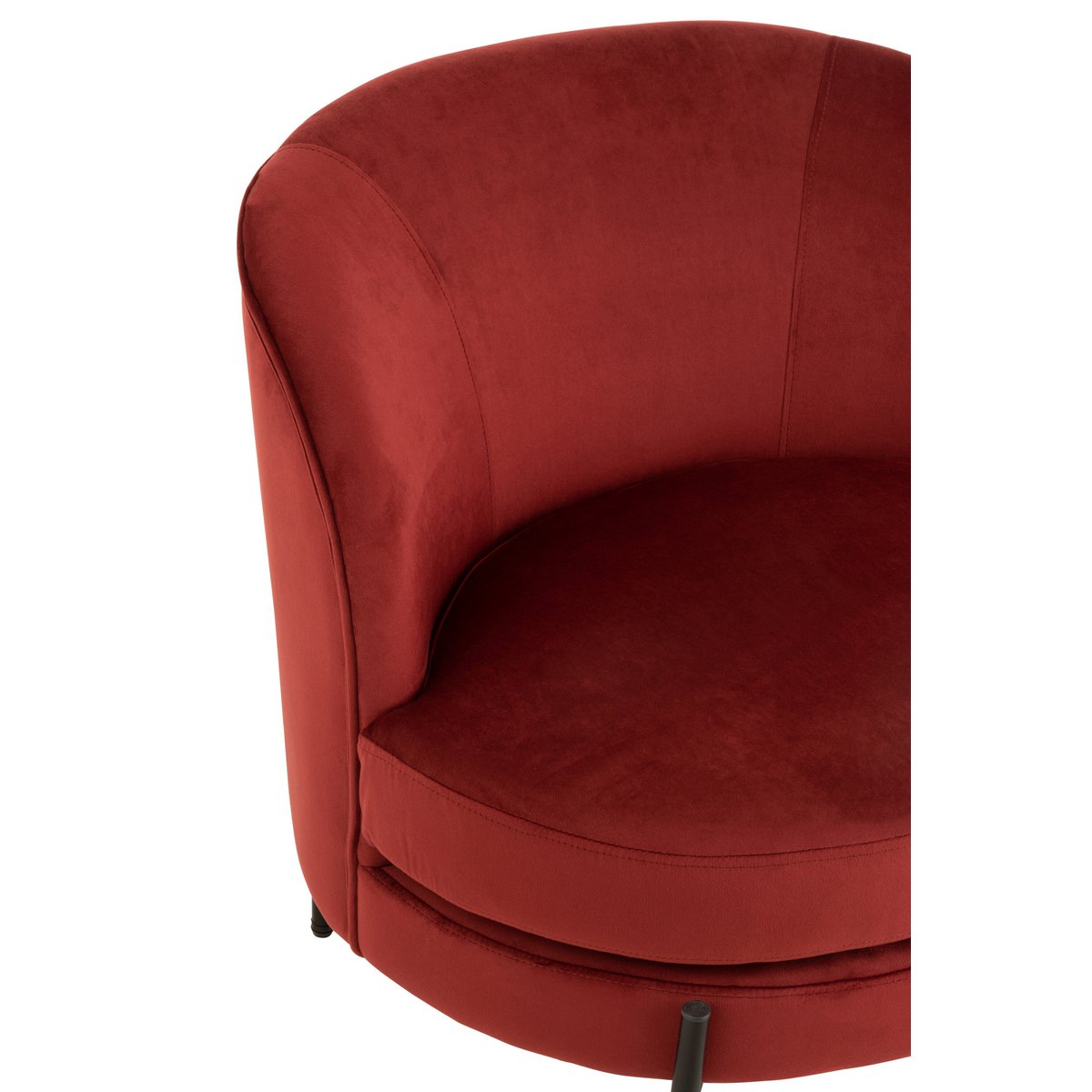 J-Line Lounge Chair Ronde Textile/Métal Pierre Rouge