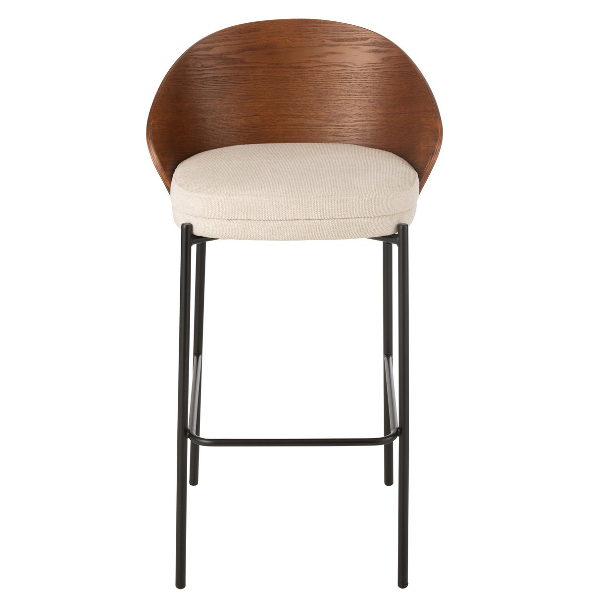 J-Line Tabouret de bar Lone Contreplaqué/Métal Marron/Beige