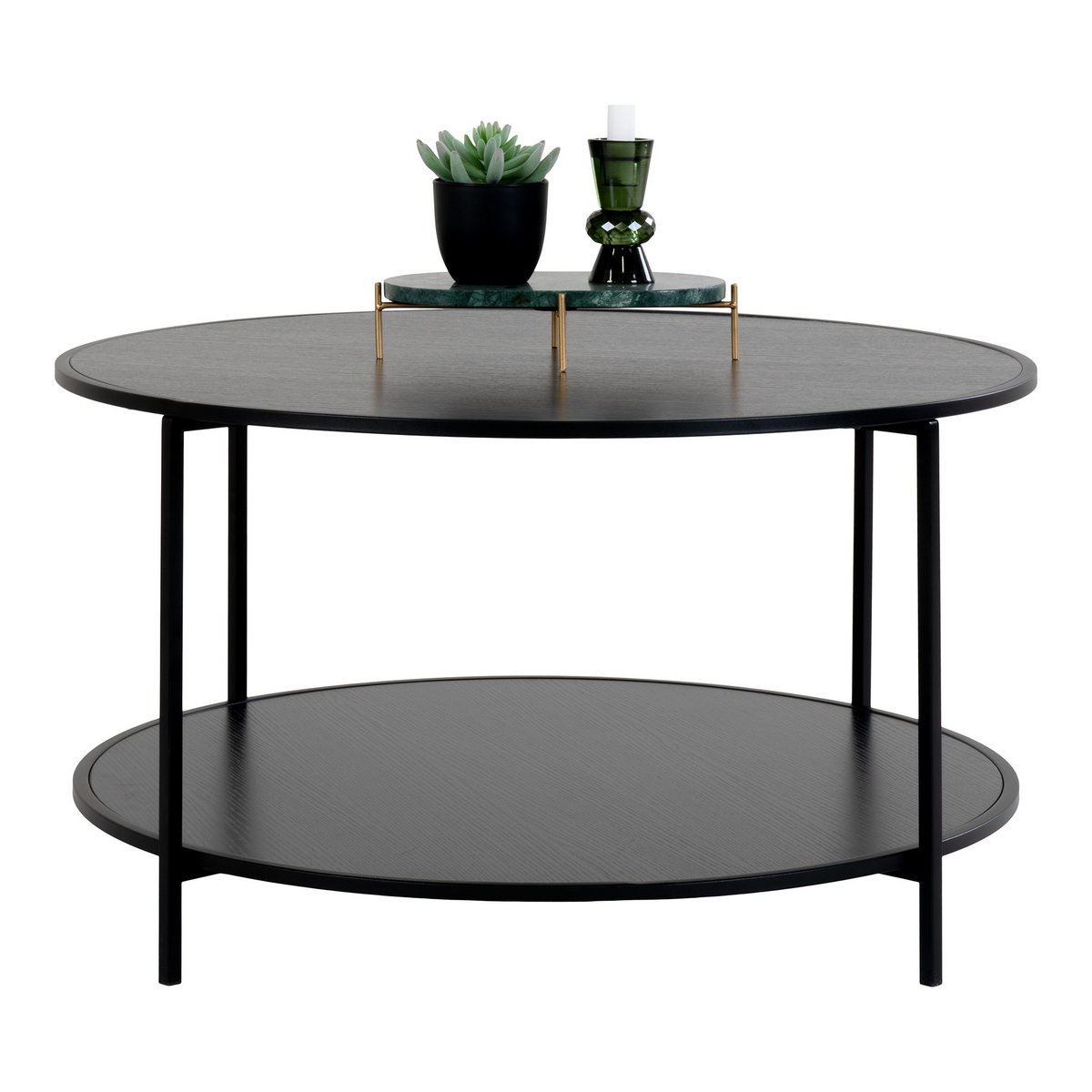 Table basse Vita - Noir, acier, ø80x45 cm