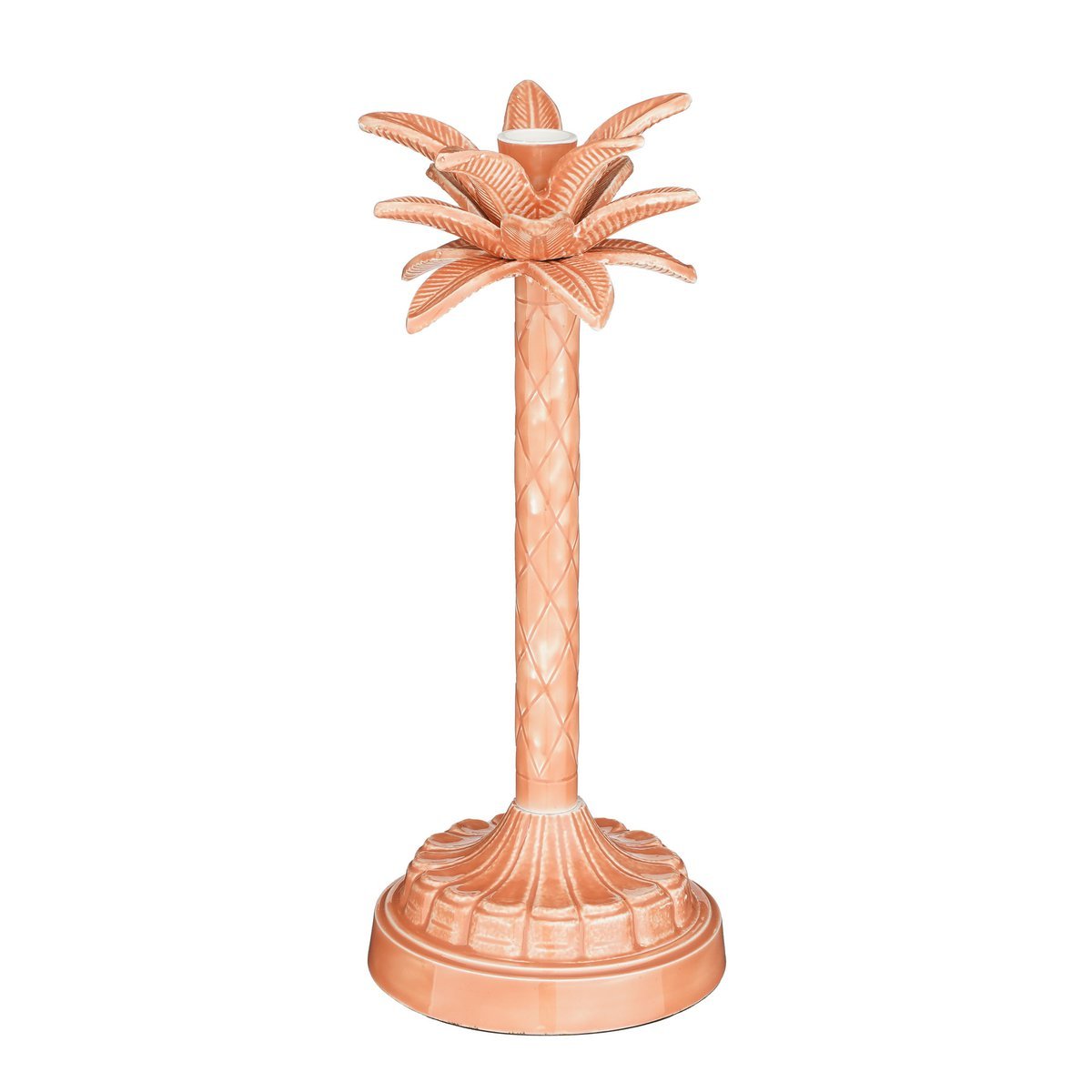 Bougeoir Palmier - H30 x Ø13 cm - Rose