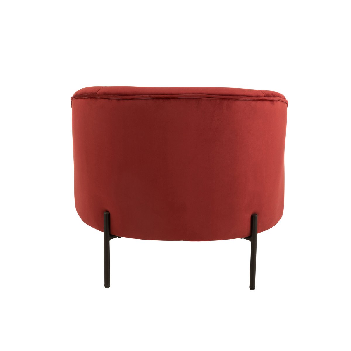 J-Line Lounge Chair Ronde Textile/Métal Pierre Rouge