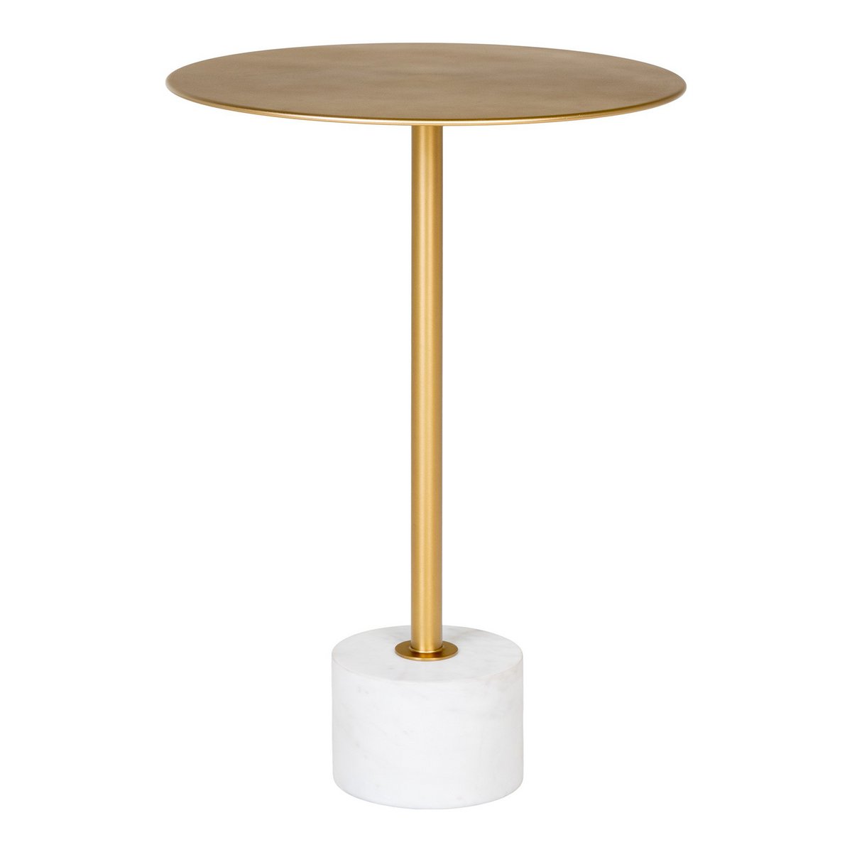 Table d'appoint Lecco - Table d'appoint en laiton et marbre Ø41x58 cm