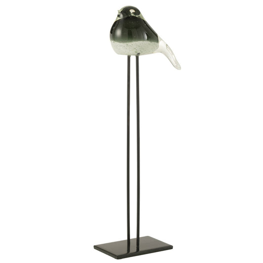 J-Line Bird On Foot Verre Vert/Blanc Large