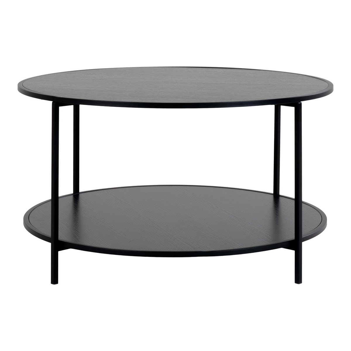 Table basse Vita - Noir, acier, ø80x45 cm