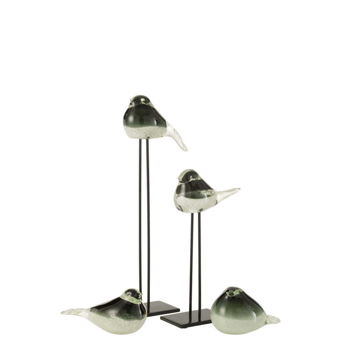 J-Line Bird On Foot Verre Vert/Blanc Large