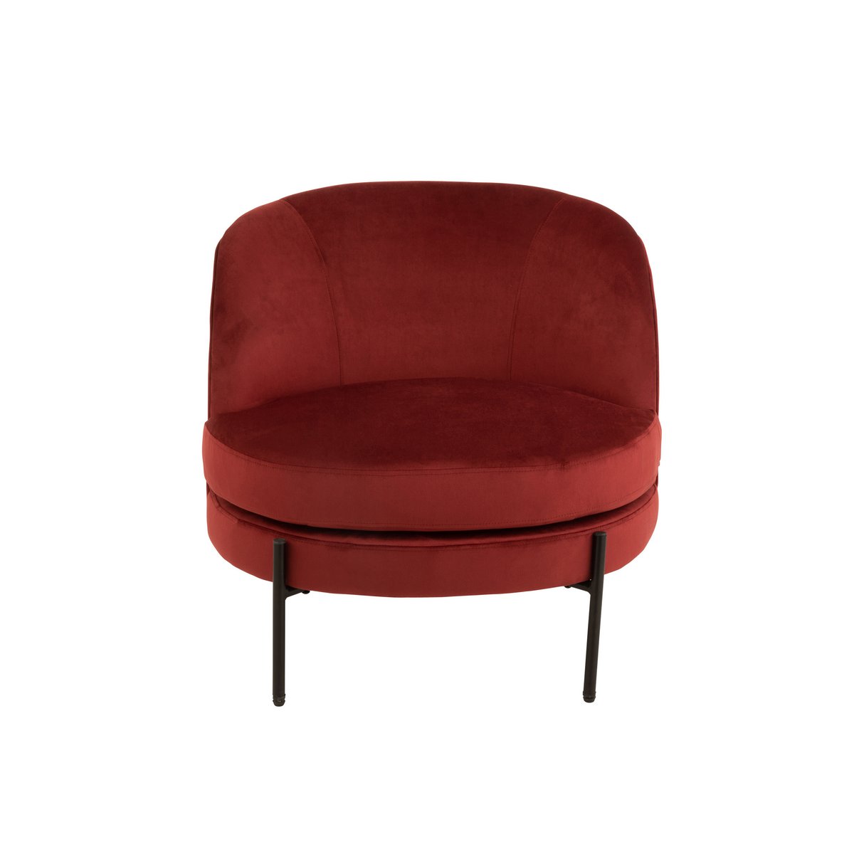 J-Line Lounge Chair Ronde Textile/Métal Pierre Rouge