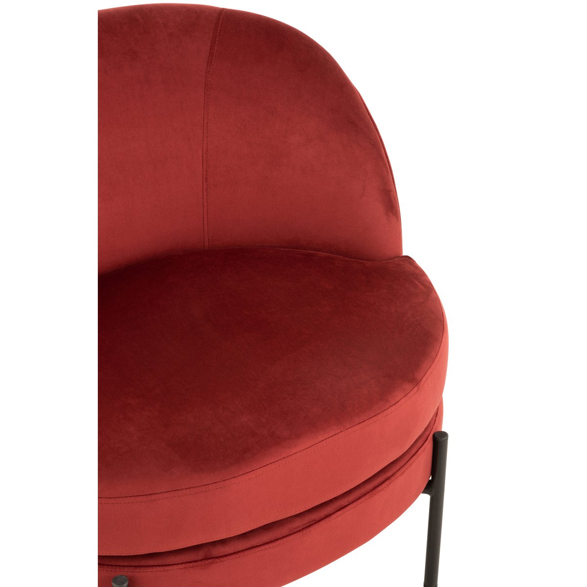 J-Line Lounge Chair Ronde Textile/Métal Pierre Rouge