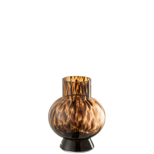 Vase J-Line Ball Dot Brown - verre - petit - 21,50 cm de haut