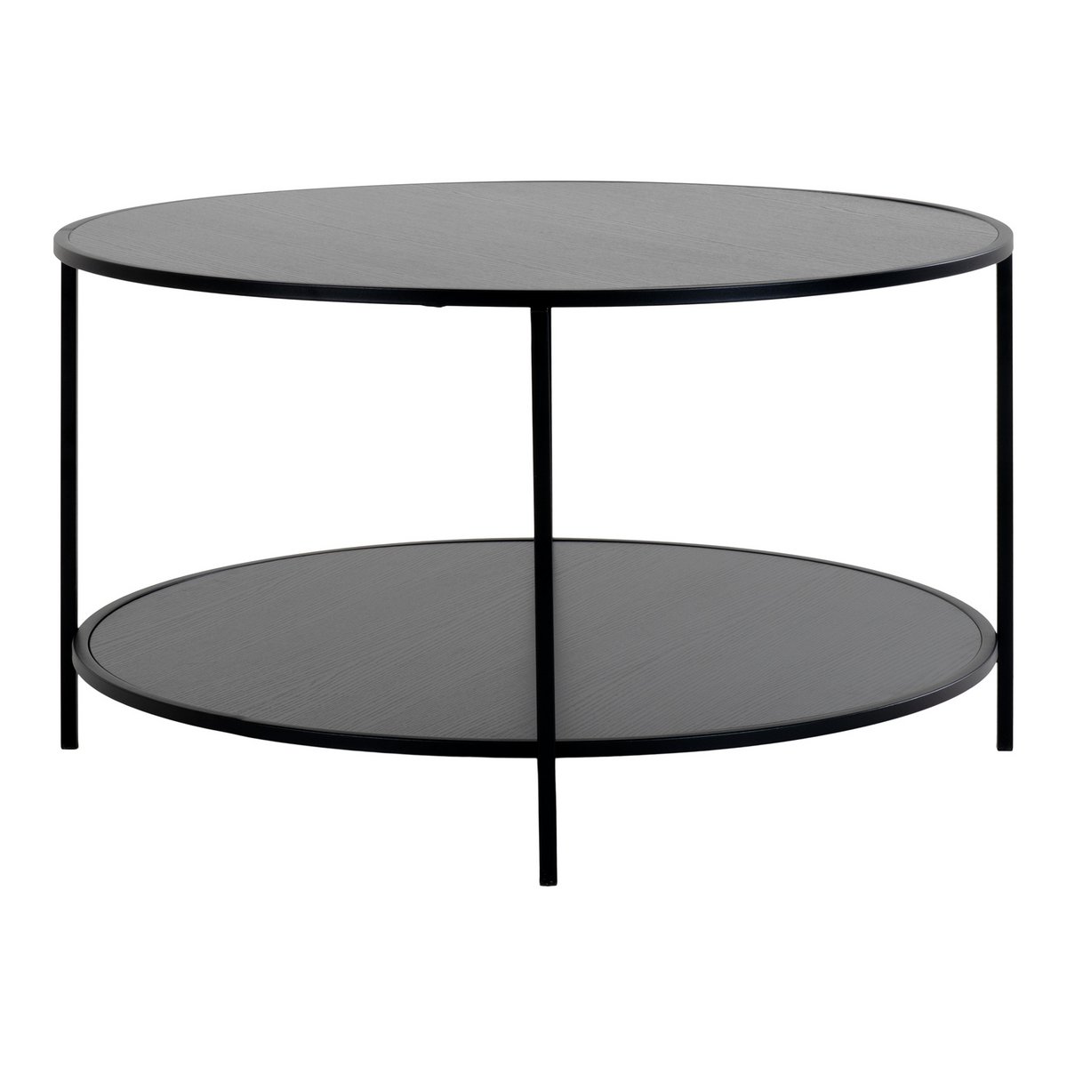 Table basse Vita - Noir, acier, ø80x45 cm