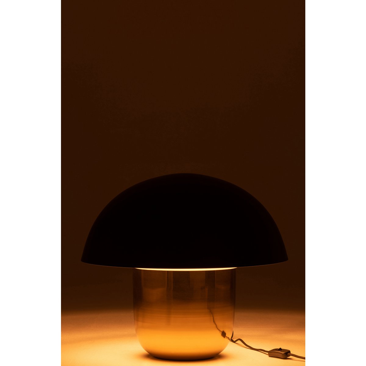 Lampe J-Line Mushroom - fer - noir/or - grand