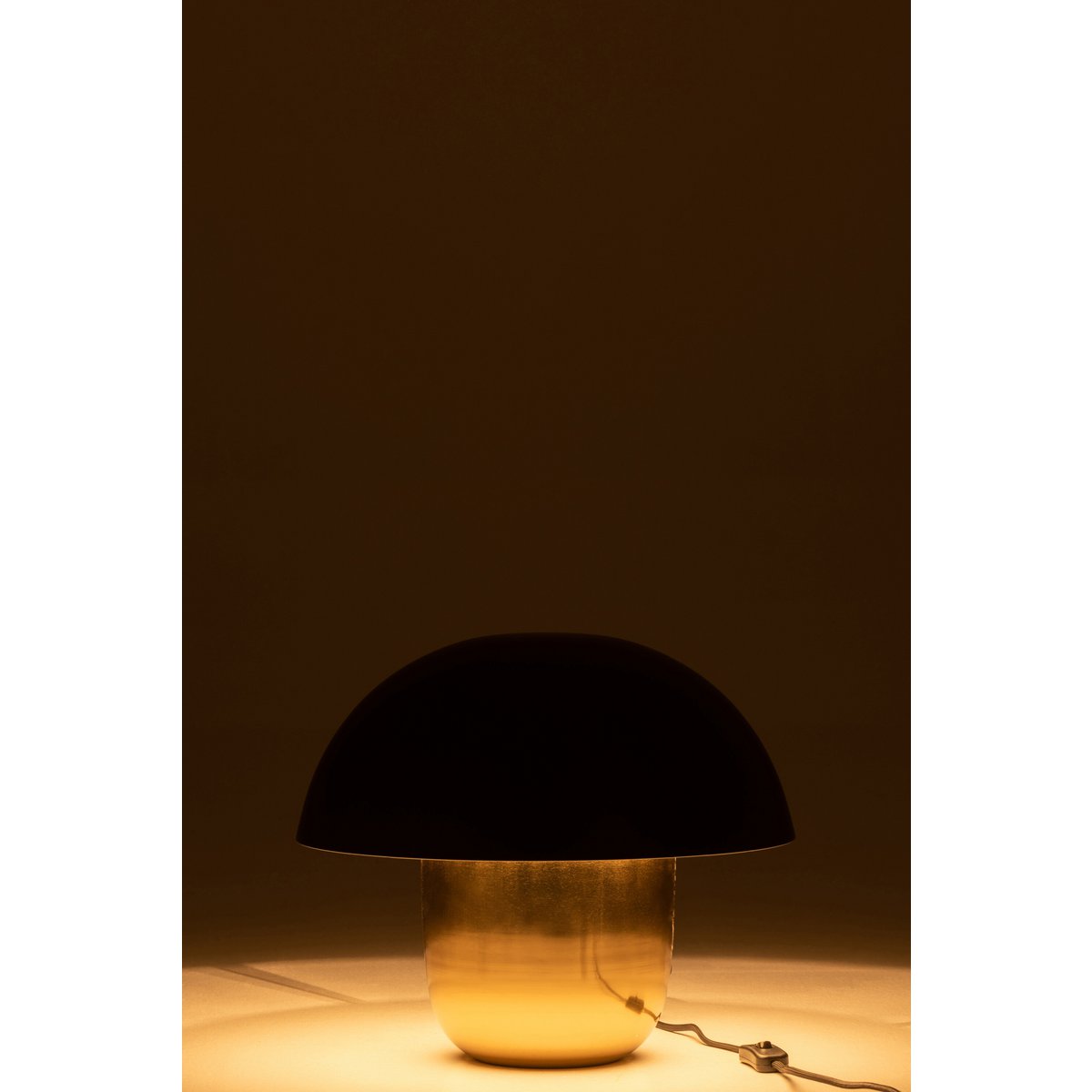 Lampe J-Line Mushroom - fer - noir/or - petit