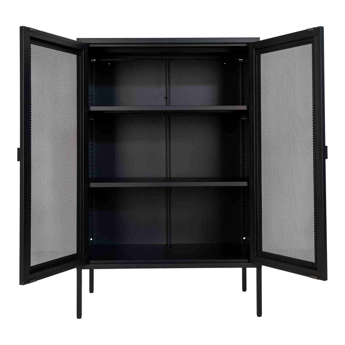 Melbourne Display Cabinet - Vitrine en noir avec porte grillagée