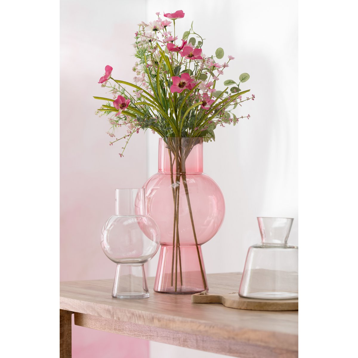 J-Line Vase Verre Convexe Transparent Petit