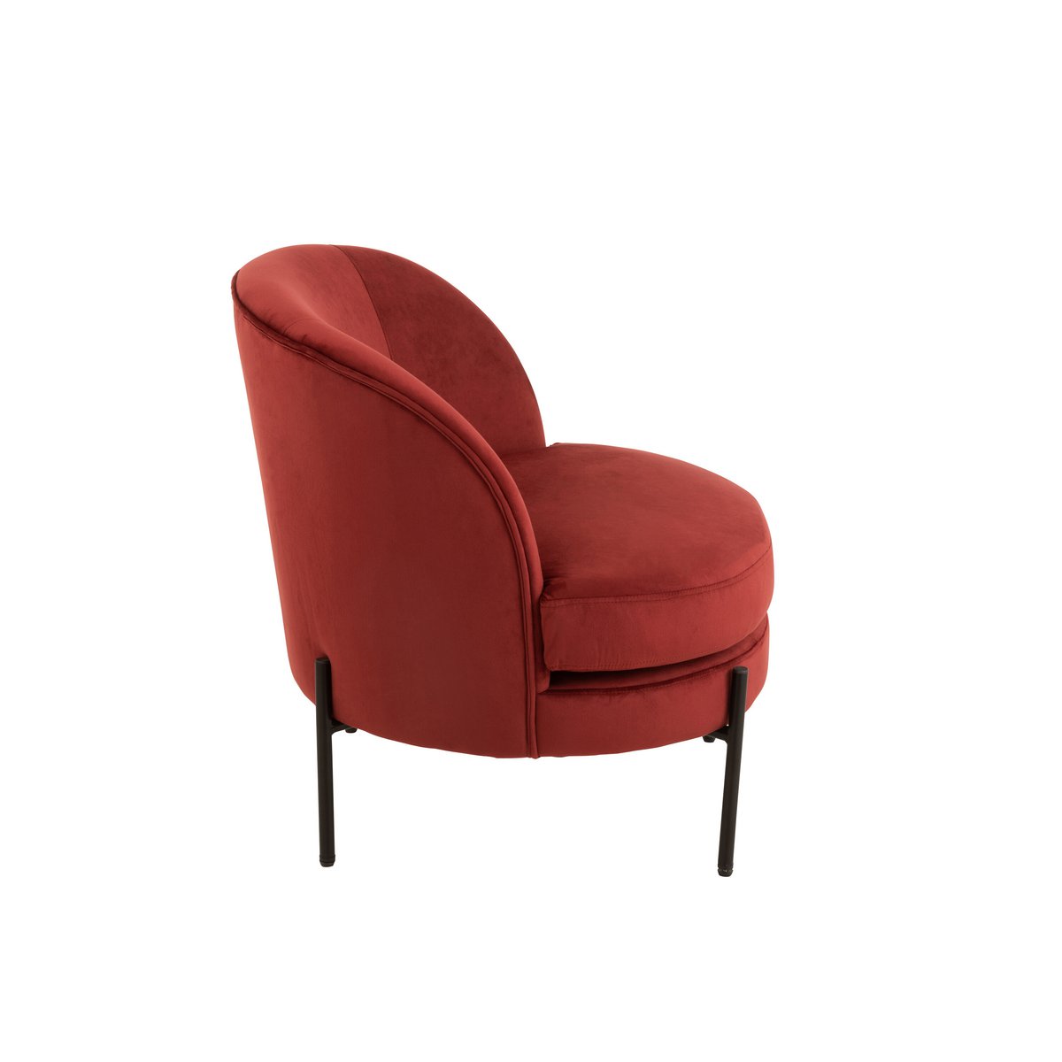 J-Line Lounge Chair Ronde Textile/Métal Pierre Rouge