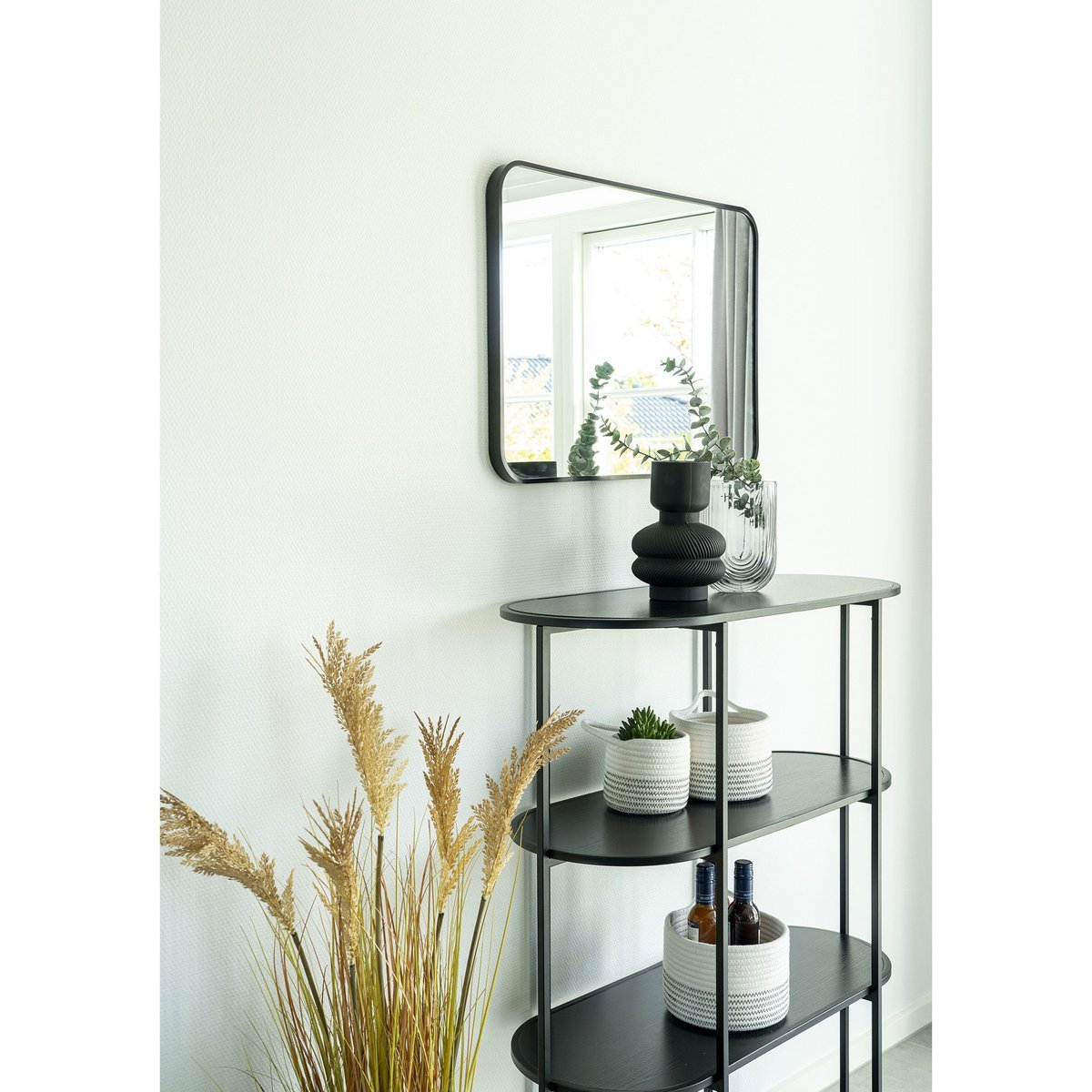 Etagère Vita - Ovale 85x36x111 cm - Noir