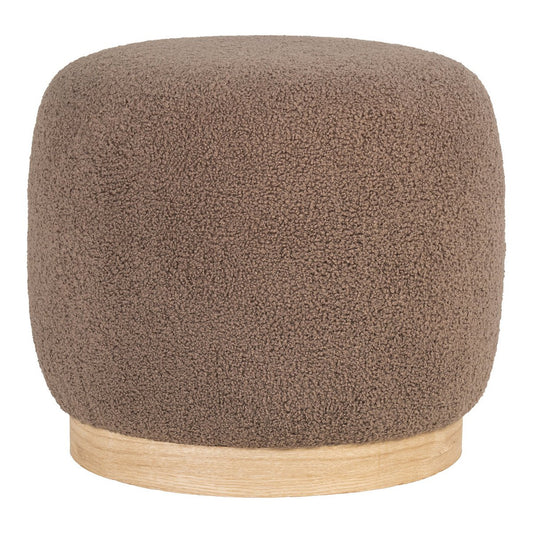 Belfort Pouf - Pouf in bouclé, brown, Ø44,5x40 cm, HN1238